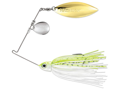 Terminator P1 Pro Series Chartreuse White Shad Gold Willow Silver Colorado Blade
