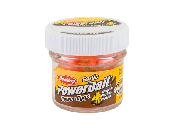 Berkley PowerBait Magnum Floating Power Eggs Clear Green Fluorescent Orange Garlic