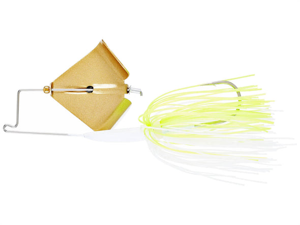 Boogerman Lures Buzzbait White Chartreuse Gold Blade