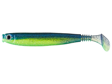G-Ratt Baits Thin Swim Paddle Tail Swimbait Chartreuse Blue