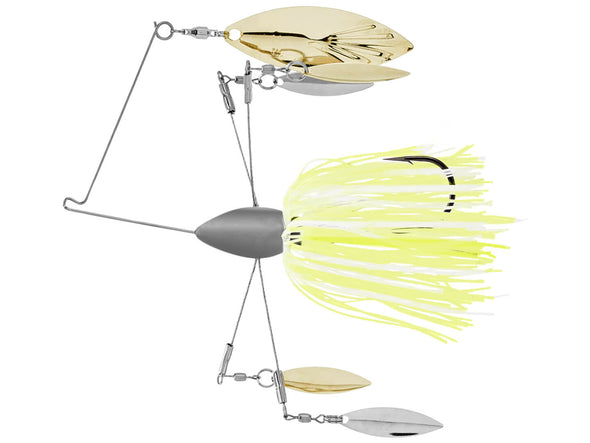 HRO BA Spinner 5 Wire Blade Spinnerbait Chartreuse White