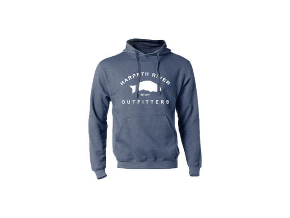 Harpeth River Outfitters Hooded Sweatshirt Heather Denim White