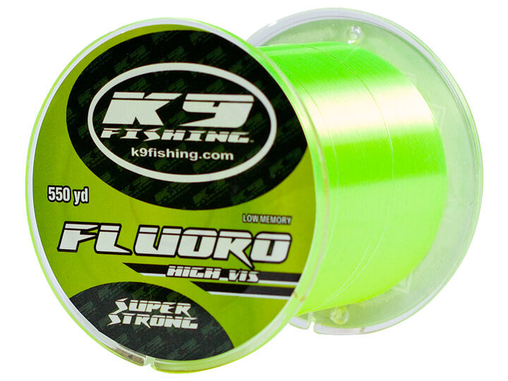 K9 550-17lb-HV Hi-Vis Yellow Fluoro Line 550 Yard Spool 17lb Test