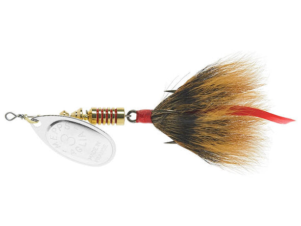 Mepps Dressed Aglia Inline Spinner Brown Silver