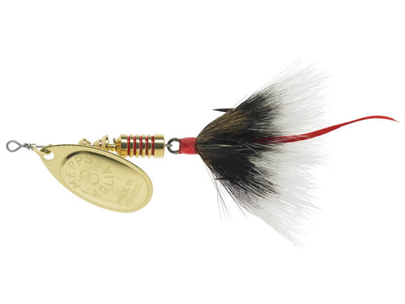 Mepps Dressed Aglia Inline Spinner Grey Gold