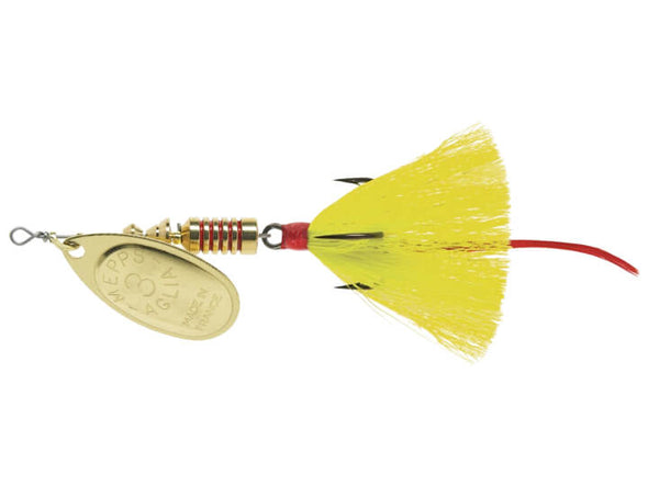 Mepps Dressed Aglia Inline Spinner Yellow Gold Blade