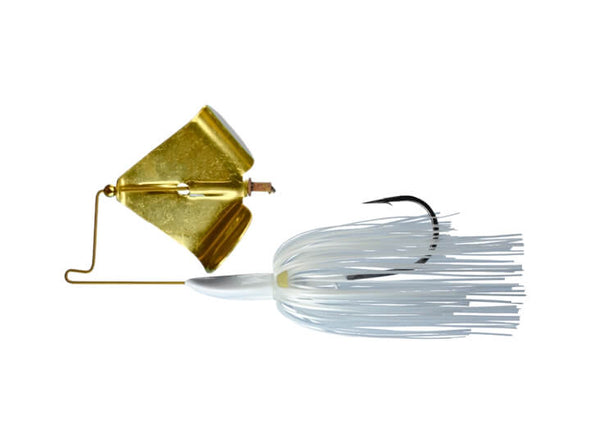 Picasso Rusty Squeaker Buzzbait White Pearl Hologram Gold Blade