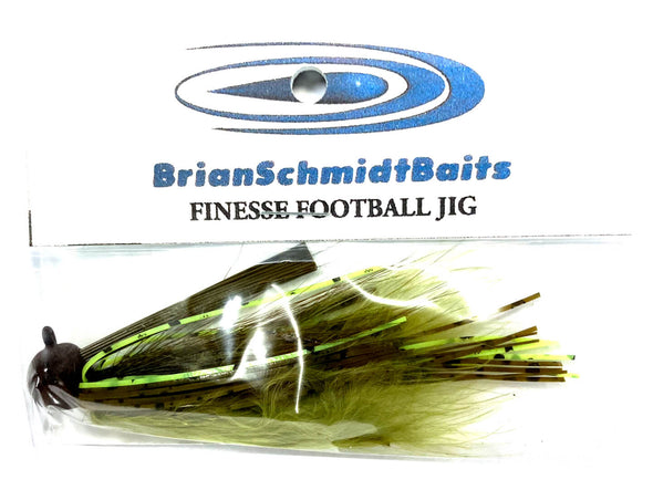 Brian Schmidt Baits Finesse Football Jig Green Pumpkin Chartreuse