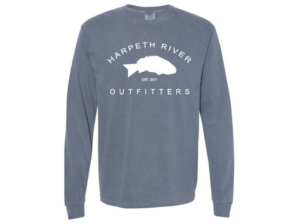 Harpeth River Outfitters Long Sleeve Banner T-Shirt Denim