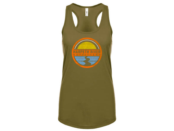 HRO Sunset Ladies Racerback Tank Military Green