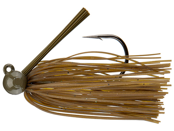Queen Tackle Tungsten Hammerhead Rattling Football Jig Gator Green