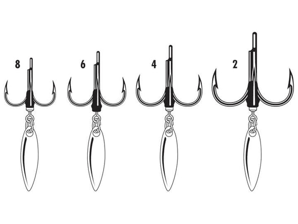 VMC Bladed Hybrid Short Shank Treble Hook