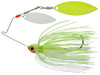 Spot Sticker Baits Mini Me Double Willow Spinnerbait Chartreuse White Glimmer