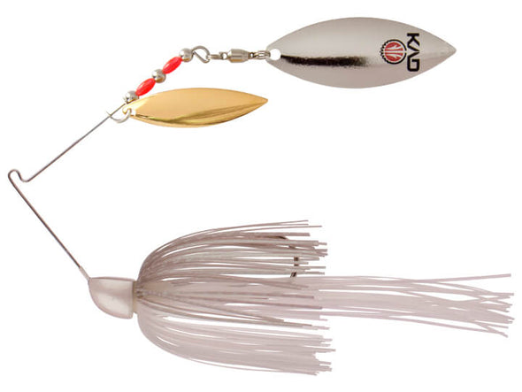 Strike King KVD Finesse Spinnerbait Green Gizzard Shad Double Willow Leaf Blades Gold Silver