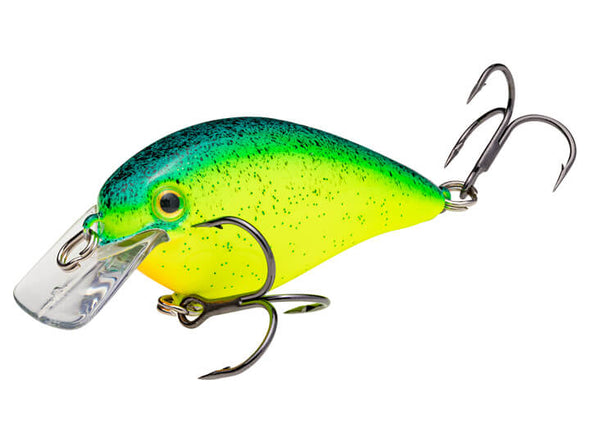 Strike King KVD Square Bill 1.5 Hard Knock Chartreuse Blue Black Splatterback