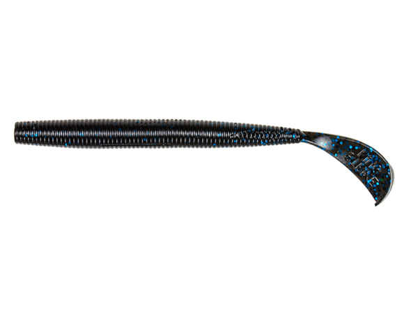 Strike King Rage Cut-R Worm Black Blue Flake