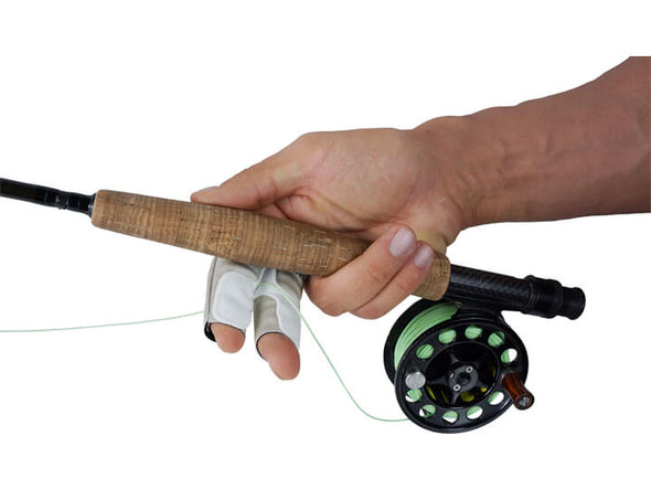 Stripee Fly Fishing Finger Guard On Hand With Rod