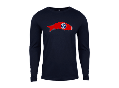 Tennessee Smallmouth Bass Long Sleeve T-Shirt Navy
