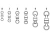 VMC Ball Bearing Swivel With Split Rings Size Chart