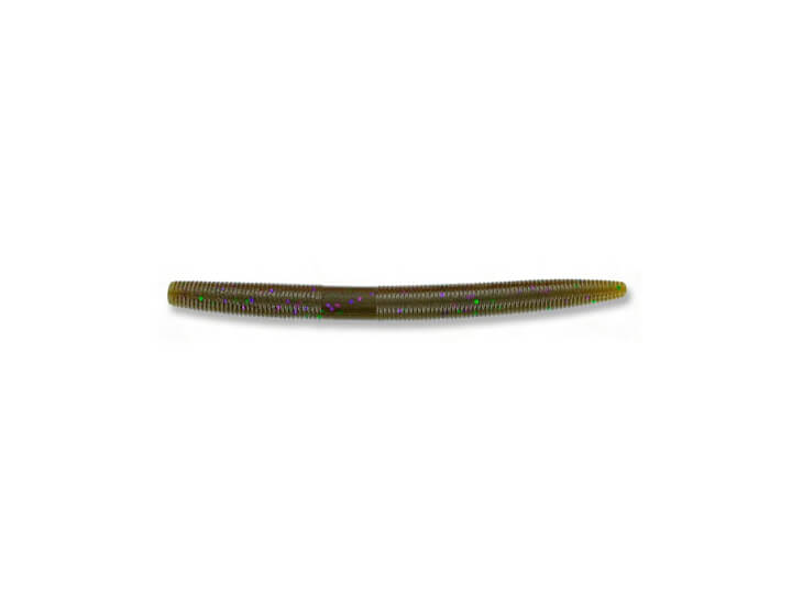 Gary Yamamoto Custom Baits 5 inch Senko, Green Pumpkin with Large Black Flakes, Size: 5